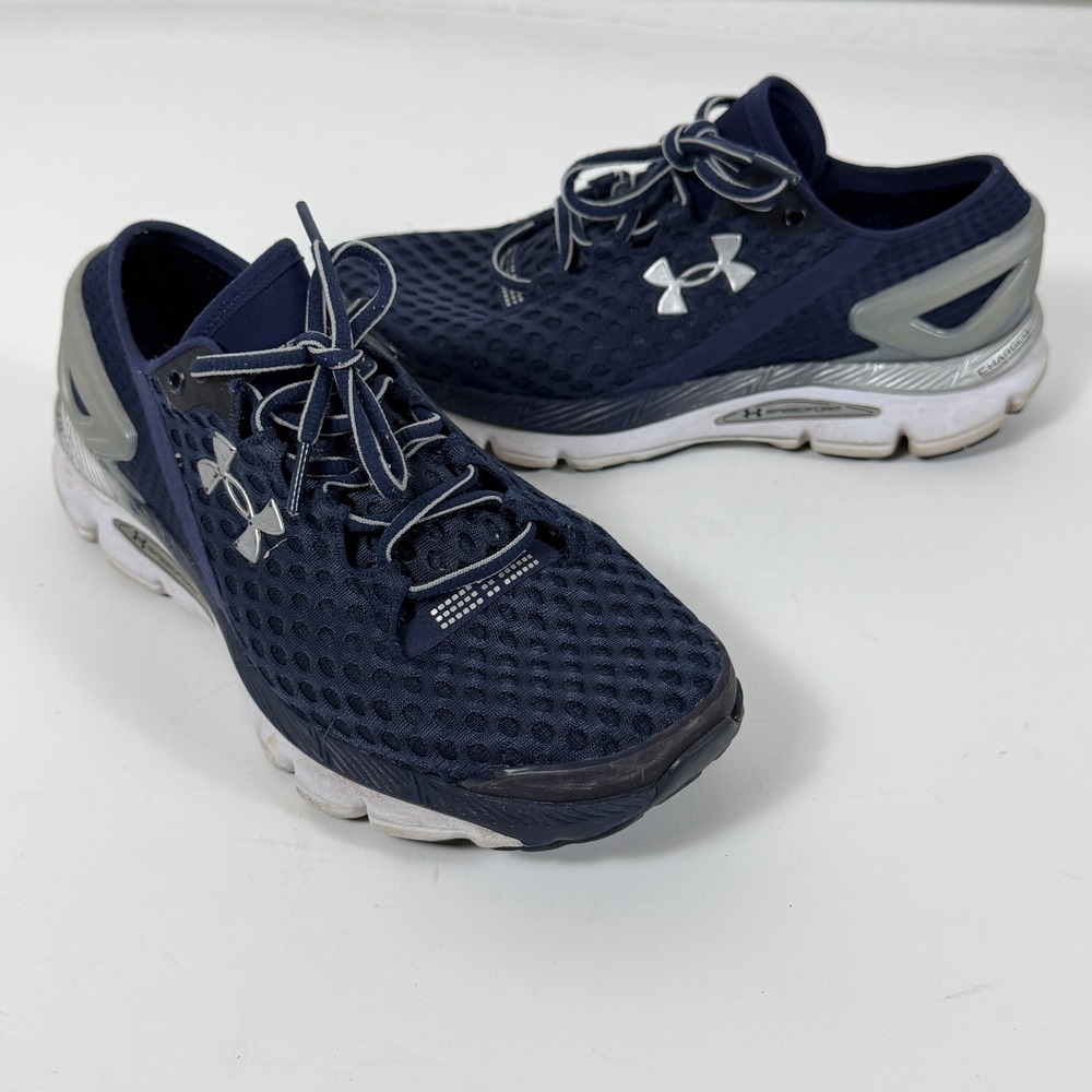 Under Armour Womens 7 Speedform Gemini 2 Running Shoes Navy Blue Charged